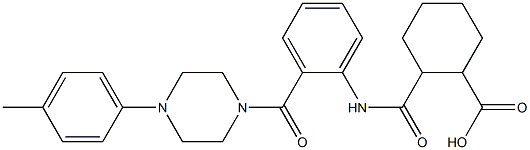 2-[(2-{[4-(4-methylphenyl)-1-piperazinyl]carbonyl}anilino)carbonyl]cyclohexanecarboxylic acid Struktur