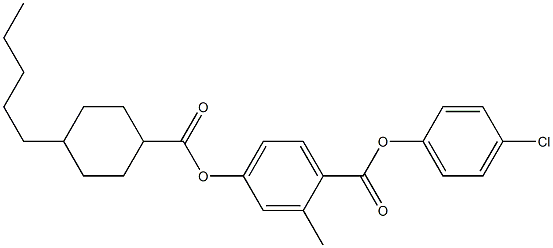 4-chlorophenyl 2-methyl-4-{[(4-pentylcyclohexyl)carbonyl]oxy}benzoate Struktur