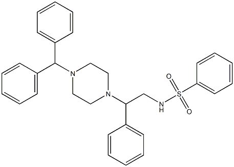 N-[2-(4-benzhydryl-1-piperazinyl)-2-phenylethyl]benzenesulfonamide Struktur