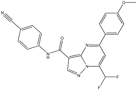 N-(4-cyanophenyl)-7-(difluoromethyl)-5-(4-methoxyphenyl)pyrazolo[1,5-a]pyrimidine-3-carboxamide Struktur