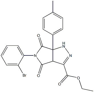 ethyl 5-(2-bromophenyl)-6a-(4-methylphenyl)-4,6-dioxo-1,3a,4,5,6,6a-hexahydropyrrolo[3,4-c]pyrazole-3-carboxylate Struktur