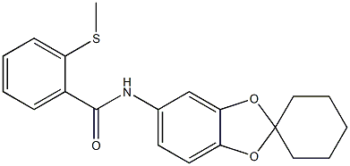 N-(spiro[1,3-benzodioxole-2,1'-cyclohexane]-5-yl)-2-(methylsulfanyl)benzamide Struktur