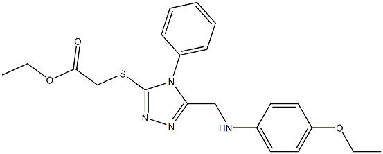 ethyl ({5-[(4-ethoxyanilino)methyl]-4-phenyl-4H-1,2,4-triazol-3-yl}sulfanyl)acetate Struktur