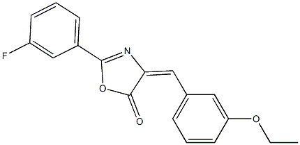 4-(3-ethoxybenzylidene)-2-(3-fluorophenyl)-1,3-oxazol-5(4H)-one Struktur