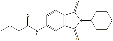 N-(2-cyclohexyl-1,3-dioxo-2,3-dihydro-1H-isoindol-5-yl)-3-methylbutanamide Struktur