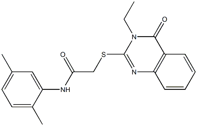 N-(2,5-dimethylphenyl)-2-[(3-ethyl-4-oxo-3,4-dihydro-2-quinazolinyl)sulfanyl]acetamide Struktur