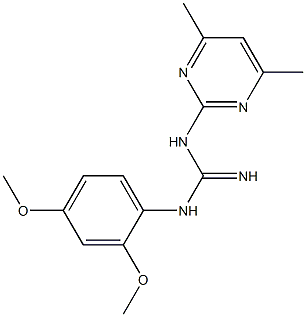 N-(2,4-dimethoxyphenyl)-N'-(4,6-dimethyl-2-pyrimidinyl)guanidine Struktur