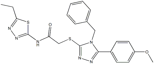 2-{[4-benzyl-5-(4-methoxyphenyl)-4H-1,2,4-triazol-3-yl]sulfanyl}-N-(5-ethyl-1,3,4-thiadiazol-2-yl)acetamide Struktur