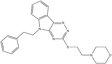 3-{[2-(4-morpholinyl)ethyl]sulfanyl}-5-(2-phenylethyl)-5H-[1,2,4]triazino[5,6-b]indole Struktur