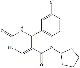 cyclopentyl 4-(3-chlorophenyl)-6-methyl-2-oxo-1,2,3,4-tetrahydro-5-pyrimidinecarboxylate Struktur