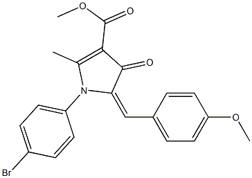 methyl 1-(4-bromophenyl)-5-(4-methoxybenzylidene)-2-methyl-4-oxo-4,5-dihydro-1H-pyrrole-3-carboxylate Struktur