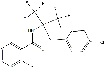 N-[1-[(5-chloropyridin-2-yl)amino]-2,2,2-trifluoro-1-(trifluoromethyl)ethyl]-2-methylbenzamide Struktur