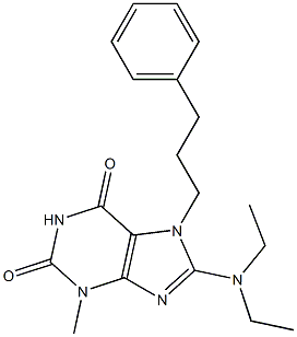 8-(diethylamino)-3-methyl-7-(3-phenylpropyl)-3,7-dihydro-1H-purine-2,6-dione Struktur