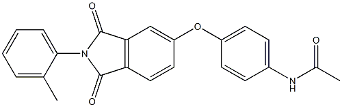 N-(4-{[2-(2-methylphenyl)-1,3-dioxo-2,3-dihydro-1H-isoindol-5-yl]oxy}phenyl)acetamide Struktur