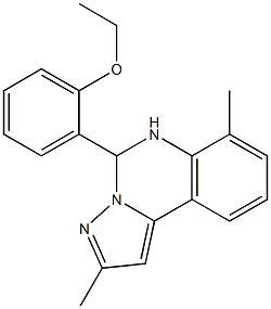 2-(2,7-dimethyl-5,6-dihydropyrazolo[1,5-c]quinazolin-5-yl)phenyl ethyl ether Struktur