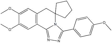 8',9'-dimethoxy-3'-(4-methoxyphenyl)-5',6'-dihydrospiro(cyclopentane-1,5'-[1,2,4]triazolo[3,4-a]isoquinoline) Struktur