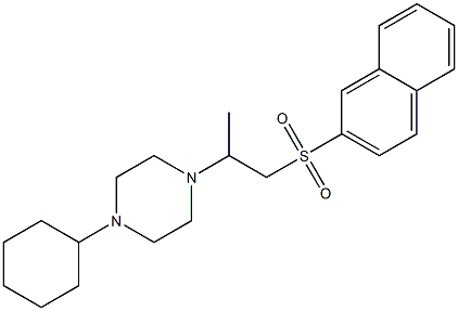 2-(4-cyclohexyl-1-piperazinyl)propyl 2-naphthyl sulfone Struktur