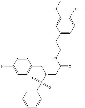 2-[(4-bromobenzyl)(phenylsulfonyl)amino]-N-[2-(3,4-dimethoxyphenyl)ethyl]acetamide Struktur