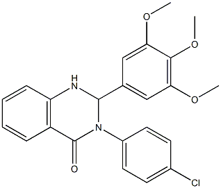 3-(4-chlorophenyl)-2-[3,4,5-tris(methyloxy)phenyl]-2,3-dihydroquinazolin-4(1H)-one Struktur