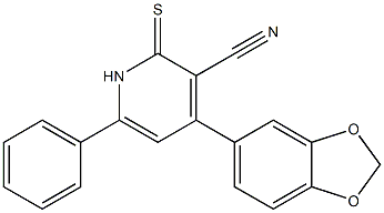 4-(1,3-benzodioxol-5-yl)-6-phenyl-2-thioxo-1,2-dihydro-3-pyridinecarbonitrile Struktur