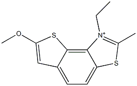 1-ethyl-7-methoxy-2-methylthieno[2,3-e][1,3]benzothiazol-1-ium Struktur