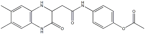 4-{[2-(6,7-dimethyl-3-oxo-1,2,3,4-tetrahydro-2-quinoxalinyl)acetyl]amino}phenyl acetate Struktur