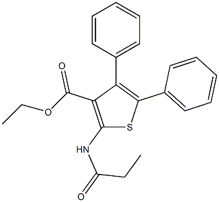 ethyl 4,5-diphenyl-2-(propanoylamino)thiophene-3-carboxylate Struktur