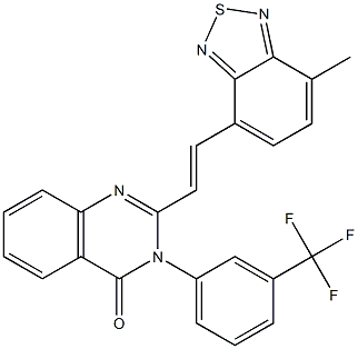 2-[2-(7-methyl-2,1,3-benzothiadiazol-4-yl)vinyl]-3-[3-(trifluoromethyl)phenyl]-4(3H)-quinazolinone Struktur