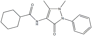 N-(1,5-dimethyl-3-oxo-2-phenyl-2,3-dihydro-1H-pyrazol-4-yl)cyclohexanecarboxamide Struktur