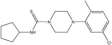 4-(5-chloro-2-methylphenyl)-N-cyclopentyl-1-piperazinecarbothioamide Struktur