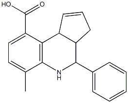 6-methyl-4-phenyl-3a,4,5,9b-tetrahydro-3H-cyclopenta[c]quinoline-9-carboxylic acid Struktur