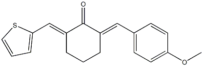 2-(4-methoxybenzylidene)-6-(2-thienylmethylene)cyclohexanone Struktur