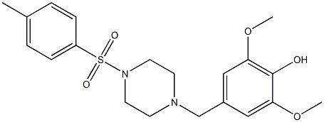 2,6-dimethoxy-4-({4-[(4-methylphenyl)sulfonyl]-1-piperazinyl}methyl)phenol Struktur