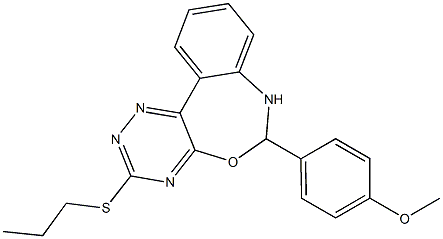 6-(4-methoxyphenyl)-3-(propylsulfanyl)-6,7-dihydro[1,2,4]triazino[5,6-d][3,1]benzoxazepine Struktur