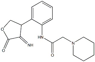 N-[2-(4-imino-5-oxotetrahydro-3-furanyl)phenyl]-2-(1-piperidinyl)acetamide Struktur