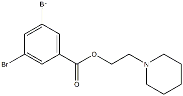 2-(1-piperidinyl)ethyl 3,5-dibromobenzoate Struktur