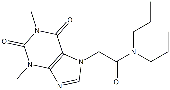 2-(1,3-dimethyl-2,6-dioxo-1,2,3,6-tetrahydro-7H-purin-7-yl)-N,N-dipropylacetamide Struktur