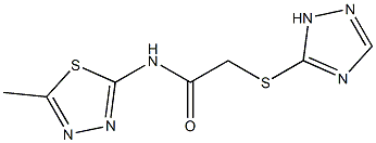 N-(5-methyl-1,3,4-thiadiazol-2-yl)-2-(1H-1,2,4-triazol-5-ylsulfanyl)acetamide Struktur