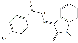 4-amino-N'-(1-methyl-2-oxo-1,2-dihydro-3H-indol-3-ylidene)benzohydrazide Struktur