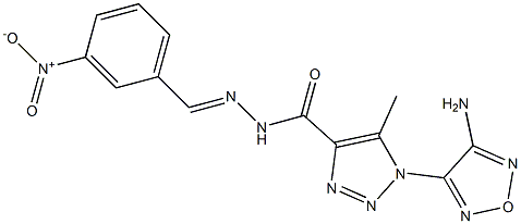 1-(4-amino-1,2,5-oxadiazol-3-yl)-N'-{3-nitrobenzylidene}-5-methyl-1H-1,2,3-triazole-4-carbohydrazide Struktur