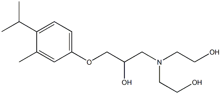 1-[bis(2-hydroxyethyl)amino]-3-(4-isopropyl-3-methylphenoxy)-2-propanol Struktur