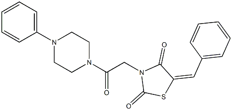 5-benzylidene-3-[2-oxo-2-(4-phenylpiperazin-1-yl)ethyl]-1,3-thiazolidine-2,4-dione Struktur