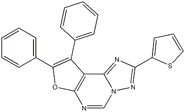 8,9-diphenyl-2-thien-2-ylfuro[3,2-e][1,2,4]triazolo[1,5-c]pyrimidine Struktur