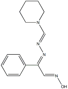 1-piperidinecarbaldehyde [2-(hydroxyimino)-1-phenylethylidene]hydrazone Struktur