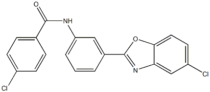 4-chloro-N-[3-(5-chloro-1,3-benzoxazol-2-yl)phenyl]benzamide Struktur