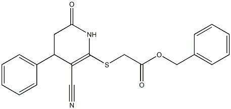 benzyl [(3-cyano-6-oxo-4-phenyl-1,4,5,6-tetrahydro-2-pyridinyl)sulfanyl]acetate Struktur