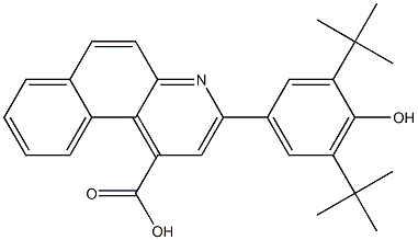 3-(3,5-ditert-butyl-4-hydroxyphenyl)benzo[f]quinoline-1-carboxylic acid Struktur