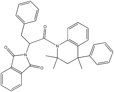 2-[1-benzyl-2-oxo-2-(2,2,4-trimethyl-4-phenyl-3,4-dihydro-1(2H)-quinolinyl)ethyl]-1H-isoindole-1,3(2H)-dione Struktur