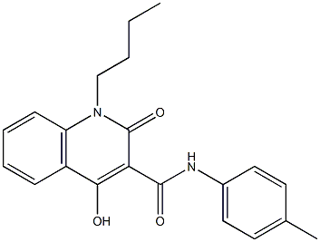 1-butyl-4-hydroxy-N-(4-methylphenyl)-2-oxo-1,2-dihydro-3-quinolinecarboxamide Struktur