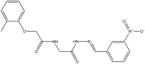 N-[2-(2-{3-nitrobenzylidene}hydrazino)-2-oxoethyl]-2-(2-methylphenoxy)acetamide Struktur